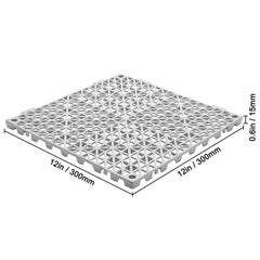 Modular Interlocking Cushion, 12 Pack 30 x 30 cm Splicing Drainage Mats, Soft PVC Interlocking Drainage Floor Tiles, Non-Slip Drainage Holes for Restroom, Bathroom, Kitchen, Pool, Wet Area, Gray