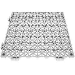 Modular Interlocking Cushion, 12 Pack 30 x 30 cm Splicing Drainage Mats, Soft PVC Interlocking Drainage Floor Tiles, Non-Slip Drainage Holes for Restroom, Bathroom, Kitchen, Pool, Wet Area, Gray