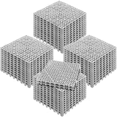Modular Interlocking Cushion, 50 Pack 30 x 30 cm Splicing Drainage Mats, Soft PVC Interlocking Drainage Floor Tiles, Non-Slip Drainage Holes for Restroom, Bathroom, Kitchen, Pool, Wet Area, Gray