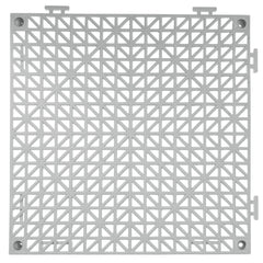 Modular Interlocking Cushion, 50 Pack 30 x 30 cm Splicing Drainage Mats, Soft PVC Interlocking Drainage Floor Tiles, Non-Slip Drainage Holes for Restroom, Bathroom, Kitchen, Pool, Wet Area, Gray