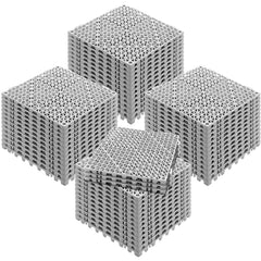 Modular Interlocking Cushion, 55 Pack 30 x 30 cm Splicing Drainage Mats, Soft PVC Interlocking Drainage Floor Tiles, Non-Slip Drainage Holes for Restroom, Bathroom, Kitchen, Pool, Wet Area, Gray