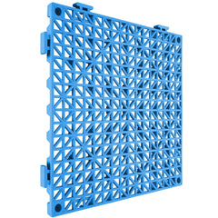 Modular Interlocking Cushion, 55 Pack 30 x 30 cm Splicing Drainage Mats, Soft PVC Interlocking Drainage Floor Tiles, Non-Slip Drainage Holes for Restroom, Bathroom, Kitchen, Pool, Wet Area, Blue