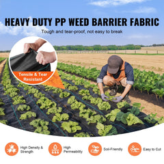 13FTx108FT Premium Heavy Duty Weed Barrier Landscape Fabric, 5OZ Woven Geotextile Fabric Under Gravel, High Permeability for Weed Blocker Weed Mat, Driveway Fabric, Weed Control Garden Cloth