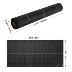 Weed Barrier Landscape Fabric, 3.28*164FT Heavy Duty Garden Weed Fabric, Woven PP Weed Control Fabric, Driveway Fabric, Geotextile Fabric for Landscaping, Ground Cover, Weed Blocker Weed Mat