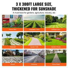 Weed Barrier Landscape Fabric, 3*300FT Heavy Duty Garden Weed Fabric, Woven PP Weed Control Fabric, Driveway Fabric, Geotextile Fabric for Landscaping, Ground Cover, Weed Blocker Weed Mat, Black