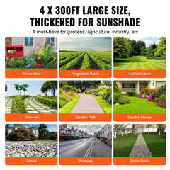 4FTx300FT Premium Heavy Duty Weed Barrier Landscape Fabric, 3.2OZ Woven Geotextile Fabric Under Gravel, High Permeability for Weed Blocker Weed Mat, Driveway Fabric, Weed Control Garden Cloth