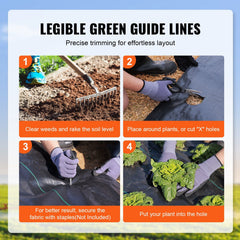 5FTx250FT Premium Heavy Duty Weed Barrier Landscape Fabric, 5OZ Woven Geotextile Fabric Under Gravel, High Permeability for Weed Blocker Weed Mat, Driveway Fabric, Weed Control Garden Cloth