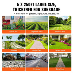 5FTx250FT Premium Heavy Duty Weed Barrier Landscape Fabric, 5OZ Woven Geotextile Fabric Under Gravel, High Permeability for Weed Blocker Weed Mat, Driveway Fabric, Weed Control Garden Cloth