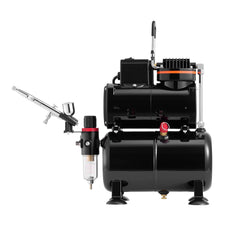 Airbrush Kit Air Brush Kit 1/6 HP Air Compressor Tank 1 Airbrush 3 Tips