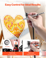 Airbrush Kit Air Brush Kit 1/6 HP Air Compressor Tank 1 Airbrush 3 Tips