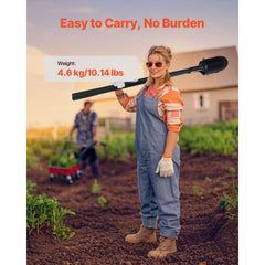 Post Hole Digger, Heavy Duty Post Hole Digger with Fiberglass Handle, Manual Hole Digger with Scale Markings and Metal Blade, Post Hole Digger Tool for Digging Gardening and Outdoors, 1460 mm
