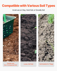 Post Hole Digger, Heavy Duty Post Hole Digger with Fiberglass Handle, Manual Hole Digger with Scale Markings and Metal Blade, Post Hole Digger Tool for Digging Gardening and Outdoors, 1460 mm