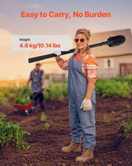 Post Hole Digger, Heavy Duty Post Hole Digger with Fiberglass Handle, Manual Hole Digger with Scale Markings and Metal Blade, Post Hole Digger Tool for Digging Gardening and Outdoors, 1460 mm