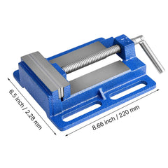 Drill Press Vise, 4 Inch Jaw Width, Portable Bench Vise, Slotted Base for Easy Installation, Durable Cast Iron Construction, Workbench Vice, for Woodworking, Metalworking, Drilling, and Cutting