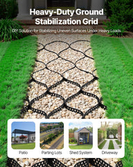 Ground Grid 2-Inch Depth Geocell Grid 16.4x6.5FT / 5000x1980mm for Gravel