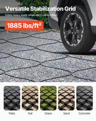 Ground Grid 2-Inch Depth Geocell Grid 16.4x6.5FT / 5000x1980mm for Gravel