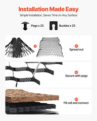 Ground Grid 2-Inch Depth Geocell Grid 16.4x6.5FT / 5000x1980mm for Gravel