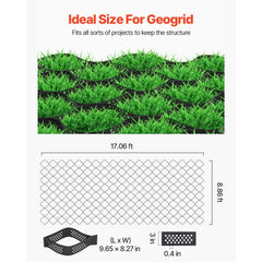 Gravel Grid, 75mm Depth, 5.2 x 2.7m, 853kg Per Sq ft Grass Ground Retainer, Permeable Geo Grids Driveway Stabilization, for Garden, Patio, Walkway, RV Parking Slopes