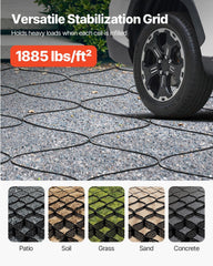 Gravel Grid, 75mm Depth, 5.2 x 2.7m, 853kg Per Sq ft Grass Ground Retainer, Permeable Geo Grids Driveway Stabilization, for Garden, Patio, Walkway, RV Parking Slopes