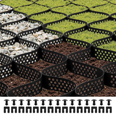 Gravel Grid, 75mm Depth, 5.2 x 2.7m, 853kg Per Sq ft Grass Ground Retainer, Permeable Geo Grids Driveway Stabilization, for Garden, Patio, Walkway, RV Parking Slopes