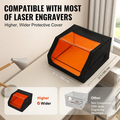 Laser Engraver Enclosure, 800 x 800 x 500 mm, Flame Retardant and Fireproof Protective Cover, with Exhaust Fan and Pipe, Insulates Smoke, Noise and Eye Protection, Fits for Most Laser Engraver