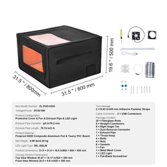 Laser Engraver Enclosure 800 x 800 x 500 mm Fireproof Protective Cover