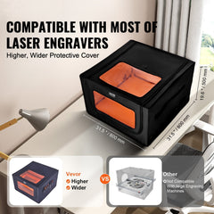 Laser Engraver Enclosure 800 x 800 x 500 mm Fireproof Protective Cover