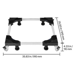 Fridge Stand Mobile Base, 1100 lbs Load Capacity, Washing Machine Stand with 8 Locking Twin Wheels and 4 Brakes, 27.5 -35.4 Inches Adjustable Furniture Dolly for Washer, Refrigerator and Dryer