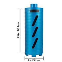 Core Drill Diamond Dry Coring Bit 4" with Pilot Bit for Hard Concrete