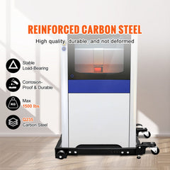 Mobile Base, 680.3 kg Capacity, Adjustable from 457.2 x 609.6 mm to 673.1 x 800.7 mm, Heavy Duty Universal Mobile Base Stand with Swivel Wheels, for Woodworking Equipment, Bandsaw, Power Tools