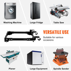 Mobile Base, 680.3 kg Capacity, Adjustable from 457.2 x 609.6 mm to 673.1 x 800.7 mm, Heavy Duty Universal Mobile Base Stand with Swivel Wheels, for Woodworking Equipment, Bandsaw, Power Tools