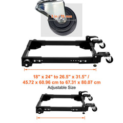 Mobile Base, 680.3 kg Capacity, Adjustable from 457.2 x 609.6 mm to 673.1 x 800.7 mm, Heavy Duty Universal Mobile Base Stand with Swivel Wheels, for Woodworking Equipment, Bandsaw, Power Tools