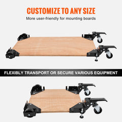 Mobile Base, 181.4 kg Capacity, Adjustable from 241.3 x 241.3 mm to Infinity, Heavy Duty Universal Mobile Base Stand with Swivel Wheels, for Woodworking Equipment, Bandsaw, Power Tools, Machines