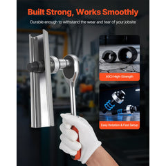 Knockout Punch Set, 12.7 to 50.8mm SLUG-Buster Ratchet Knockout Set, Ratchet Wrench Knockouts Punch Sets for Aluminum, Mild steel, Fiberglass, Plastics, 6 Die Sizes, 40Cr Steel Ko Tool Kit