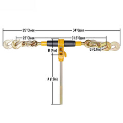 Ratchet Chain Binder, 0.9-1.27 cm Heavy Duty Load Binders, with G80 Hooks 5443 kg Secure Load Limit, Labor-saving Anti-skid Handle, Tie Down Hauling Chain Binders for Flatbed Truck Trailer, 4 Pc