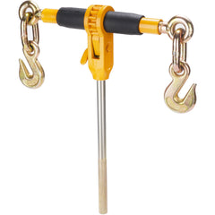 Ratchet Chain Binder, 0.9-1.27 cm Heavy Duty Load Binders, with G80 Hooks 5443 kg Secure Load Limit, Labor-saving Anti-skid Handle, Tie Down Hauling Chain Binders for Flatbed Truck Trailer, 4 Pc