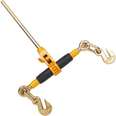 Ratchet Chain Binder, 0.9-1.27 cm Heavy Duty Load Binders, with G80 Hooks 5443 kg Secure Load Limit, Labor-saving Anti-skid Handle, Tie Down Hauling Chain Binders for Flatbed Truck Trailer, 4 Pc
