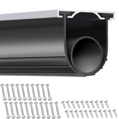 Garage Door Seals Bottom Rubber, U Shape +O Ring Garage Door Bottom Weather Seal with Pre-drilled Aluminum Track Retainer Kit, 16ft 5/16 inch T-ends and 3 3/4 inch Width, for Doors, Black
