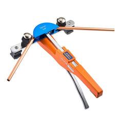 Tubing Bender Kit, 6 mm to 22 mm, Compact Ratcheting Tube Pipe Bender, Forward/Reverse Hand Bending Tool, with 7 Color Aluminium Alloy Dies, for Copper HVAC Air Conditioning Refrigeration Repair
