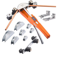 Tubing Bender Kit, 6 mm to 22 mm, Compact Ratcheting Tube Pipe Bender, Forward/Reverse Hand Bending Tool, with 7 Aluminium Alloy Dies, for Copper HVAC Air Conditioning Refrigeration Auto Repair