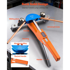 Tubing Bender Kit, 6 mm to 22 mm, Compact Ratcheting Tube Pipe Bender, Ratchet Hand Bending Tool, with 7 Color Aluminium Alloy Dies, HVAC Tools, for Copper HVAC Air Conditioning Refrigeration