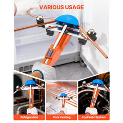 Tubing Bender Kit, 6 mm to 22 mm, Compact Ratcheting Tube Pipe Bender, Ratchet Hand Bending Tool, with 7 Color Aluminium Alloy Dies, HVAC Tools, for Copper HVAC Air Conditioning Refrigeration
