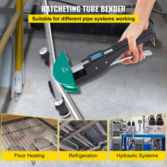 Copper Pipe Bender HVAC Refrigeration Ratcheting Tube Bender 1/4" to 7/8"