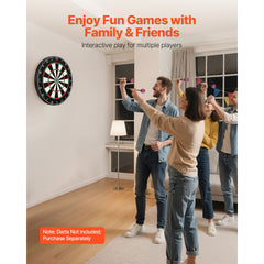 Dart Board, High-Grade Self-Healing Sisal Fiber Dartboard with Staple-Free Bullseye, Blade Wire & Rotating Number Ring, 450mm Professional Dartboard for Home Party Game Room (Darts Not Included)