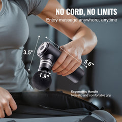 Massage Gun Deep Tissue, Percussion Muscle Massager for Athletes - with 4 Speed Levels & 4 Massage Heads, 12V 2500mAh Batteries, Handheld Electric Massage Gun for Pain Relief, Muscle Relaxation