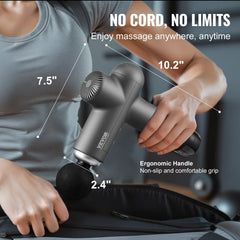 Massage Gun Deep Tissue, Percussion Muscle Massager for Athletes - with 8 Speed Levels & 6 Massage Heads, 24V 2500mAh Batteries, Handheld Electric Massage Gun for Pain Relief, Muscle Relaxation