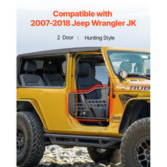 Jeep Tube Doors, 2-Door, Hunting Style Jeep Tubular Door with Heavy-Duty Hinges & OE Latch, Jeep Doors with Rubber Pads & Toughened Steel Tube, Fit for 2007-2018 Jeep Wrangler JK