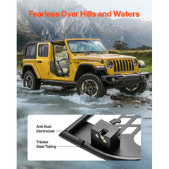 Jeep Tube Doors, 2-Door, Hunting Style Jeep Tubular Door with Heavy-Duty Hinges & OE Latch, Jeep Doors with Rubber Pads & Toughened Steel Tube, Fit for 2007-2018 Jeep Wrangler JK