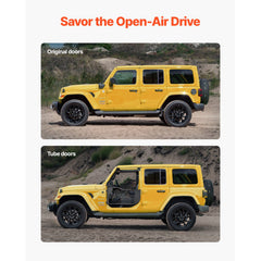 Jeep Tube Doors, 2-Door, Hunting Style Jeep Tubular Door with Heavy-Duty Hinges & OE Latch, Jeep Doors with Rubber Pads & Toughened Steel Tube, Fit for 2007-2018 Jeep Wrangler JK