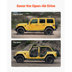 Jeep Tube Doors, 4-Door, Hunting Style Jeep Tubular Door with Heavy-Duty Hinges & OE Latch, Jeep Doors with Rubber Pads, Fit for 2018-2024 Jeep Wrangler JL & 2020-2024 Jeep Gladiator JT